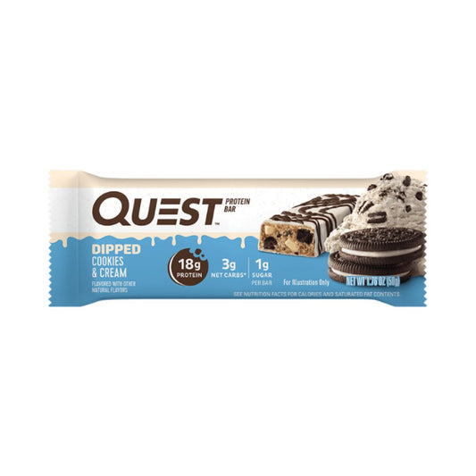 QUEST NUTRITION Protein Bar - Dipped Cookies & Cream - Pack of 12