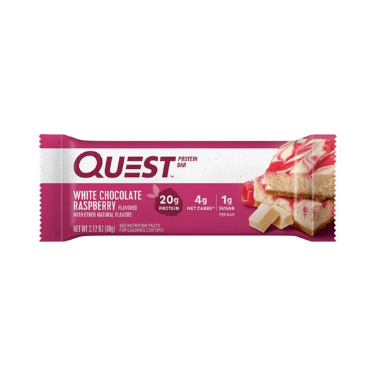 QUEST NUTRITION Protein Bar - White Chocolate Raspberry - Pack of 12