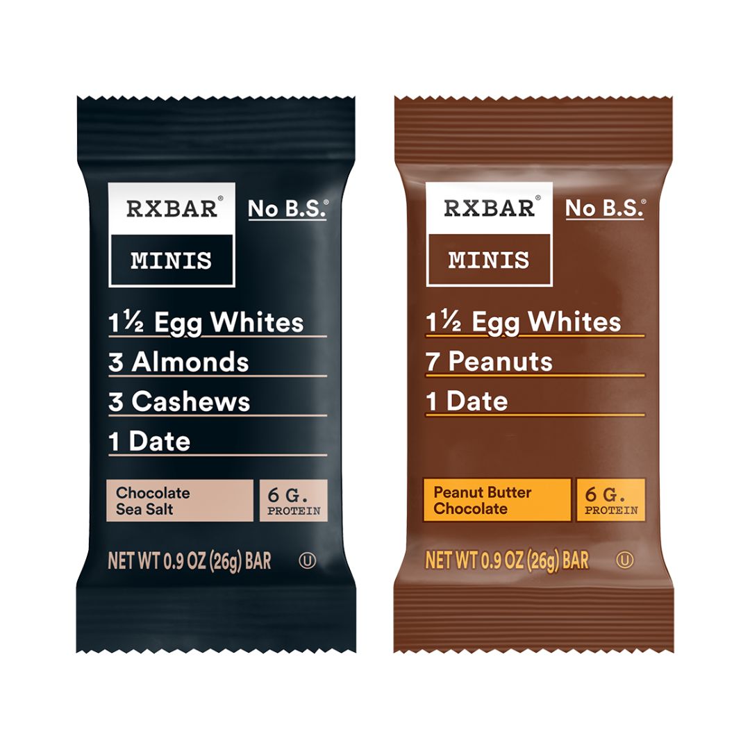 RXBAR Mini Protein Bar - Chocolate Sea Salt & Peanut Butter Chocolate - Pack of 24