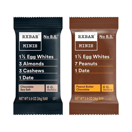 RXBAR Mini Protein Bar - Chocolate Sea Salt & Peanut Butter Chocolate - Pack of 24