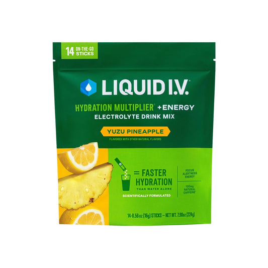 LIQUID I.V. Hydration Multiplier Energy Drink Mix - Yuzu Pineapple - Pack of 14