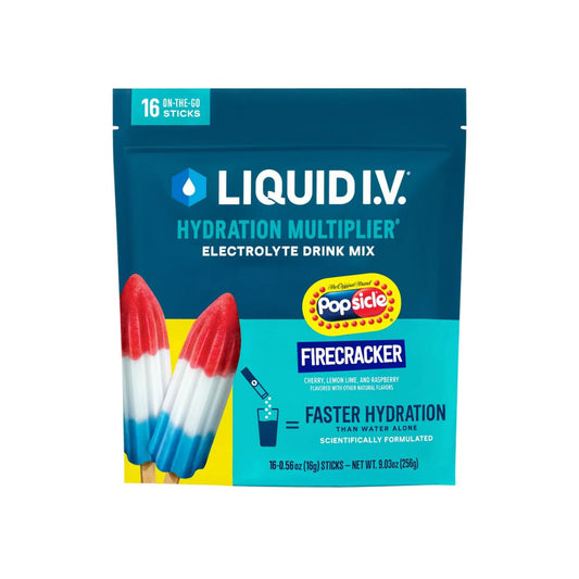 LIQUID I.V. Hydration Multiplier Drink Mix - Popsicle® Firecracker - Pack of 16