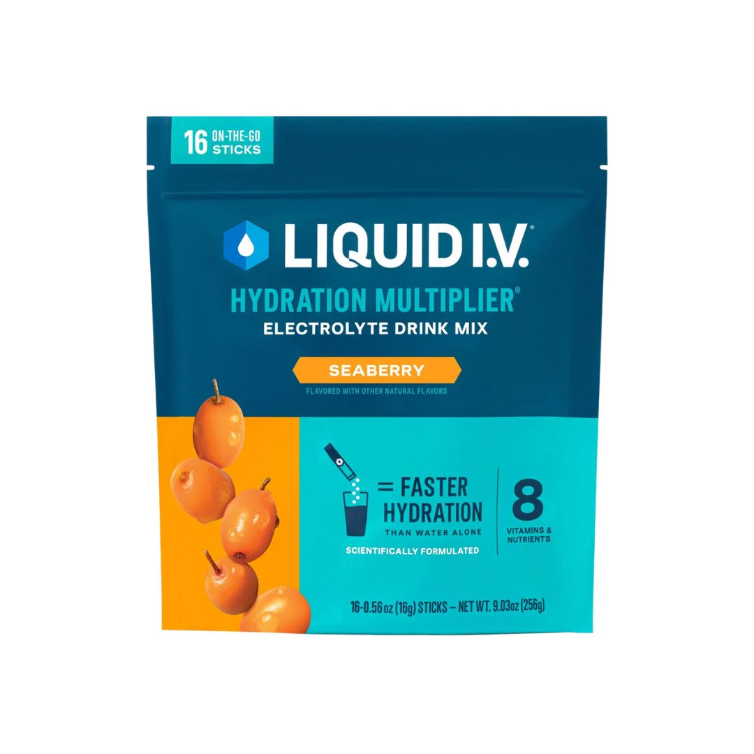 LIQUID I.V. Hydration Multiplier Drink Mix - Seaberry - Pack of 16