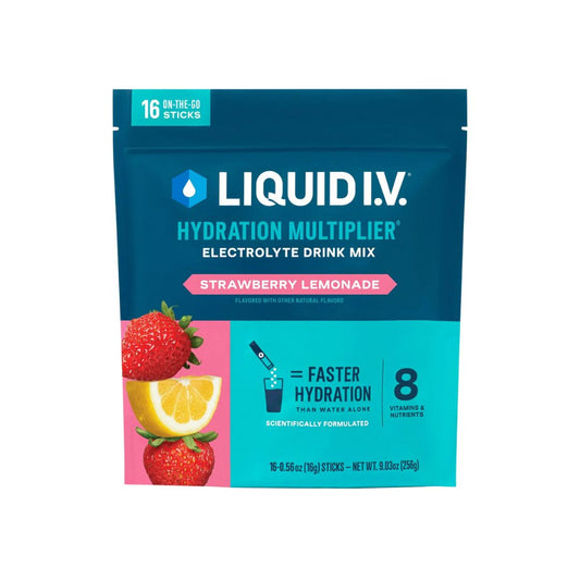 LIQUID I.V. Hydration Multiplier Drink Mix - Strawberry Lemonade - Pack of 16