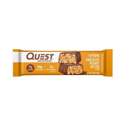 QUEST NUTRITION Crispy Hero Protein Bar - Chocolate Peanut Butter - Pack of 12