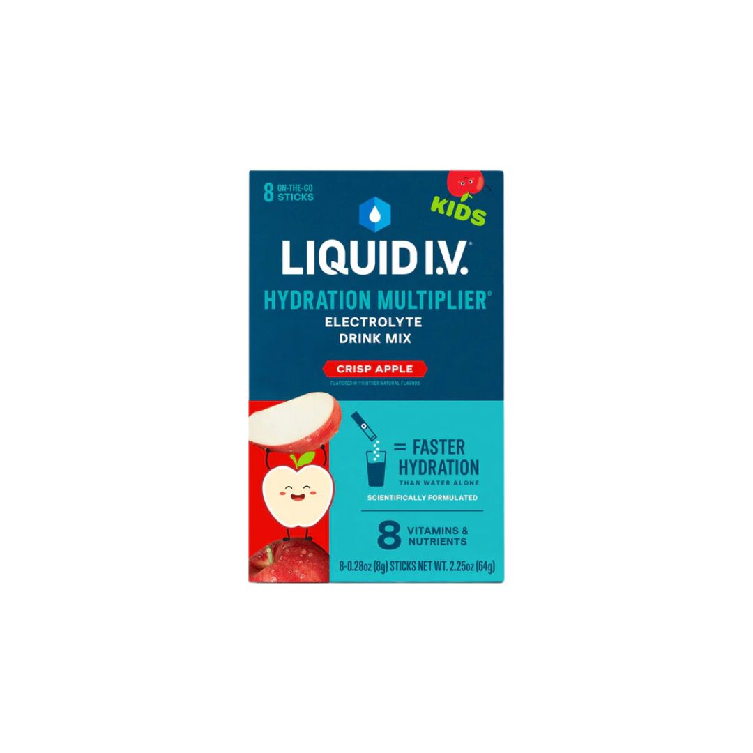 LIQUID I.V. Hydration Multiplier Kids Drink Mix - Crisp Apple - Pack of 8