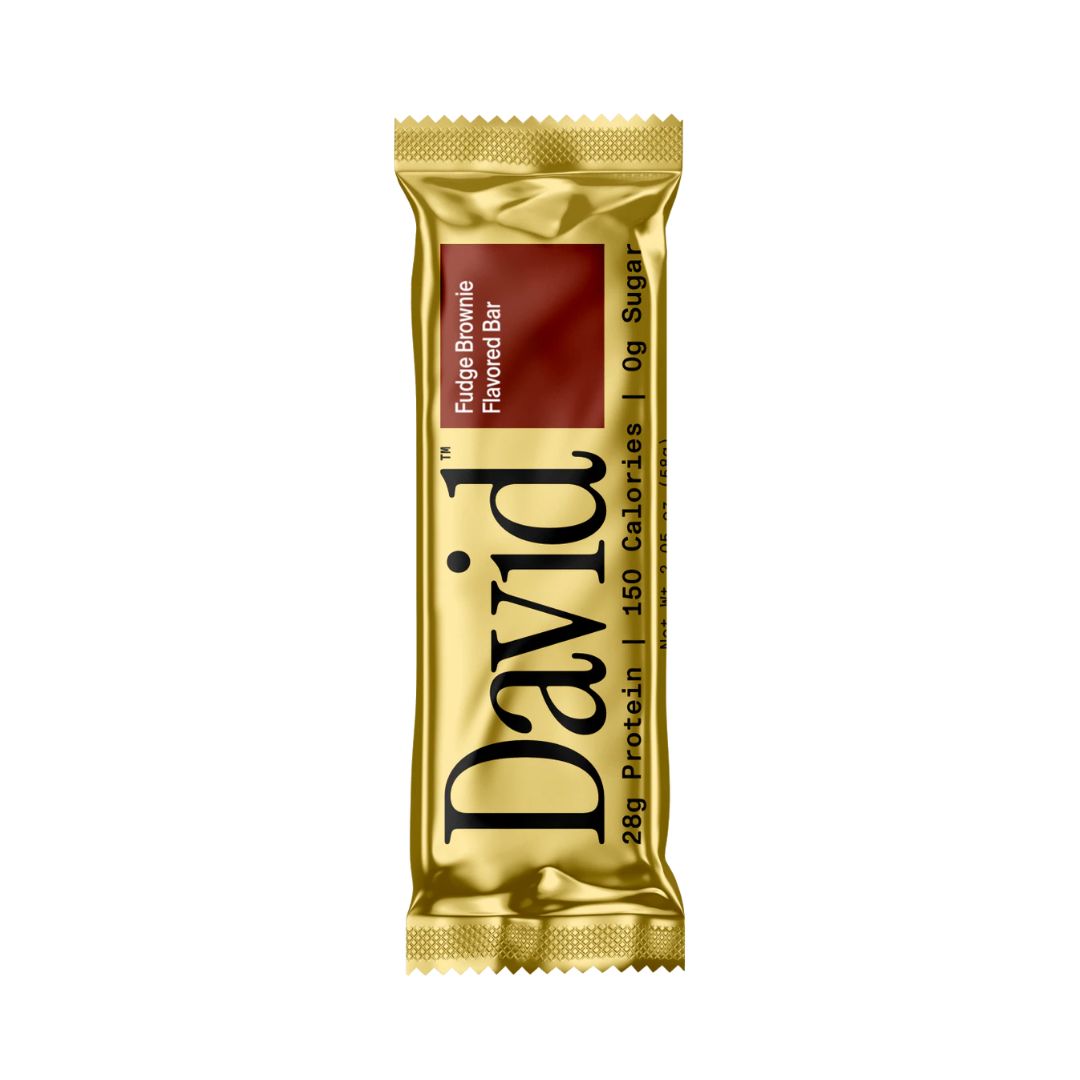 DAVID Protein Bar - Fudge Brownie - Pack of 12