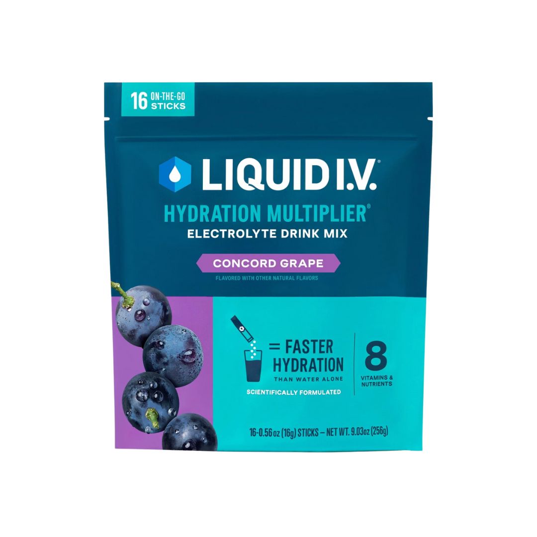 LIQUID I.V. Hydration Multiplier Drink Mix - Concord Grape - Pack of 16