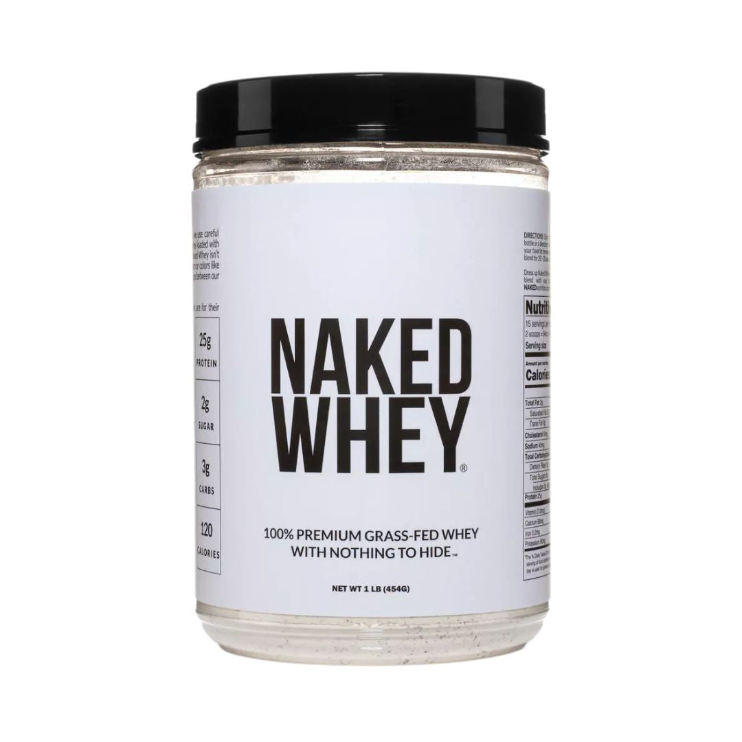 NAKED NUTRITION Grass Fed Whey Protein Powder - Unflavored - 1 lb / 0.454 kg