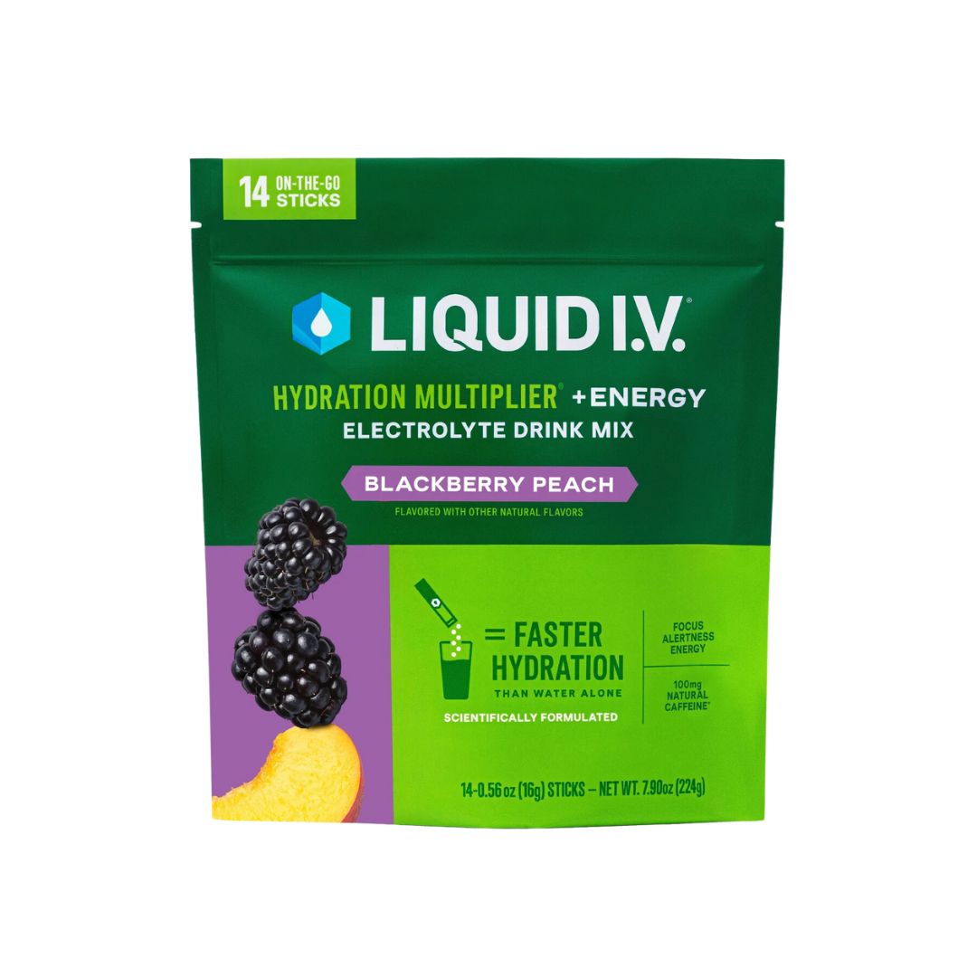 LIQUID I.V. Hydration Multiplier Energy Drink Mix - Blackberry Peach - Pack of 14