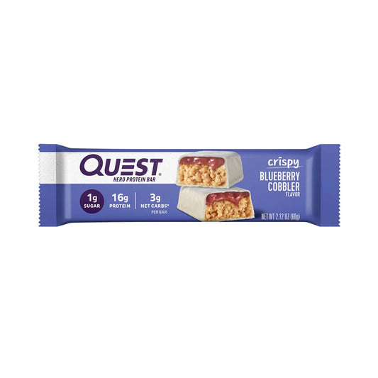 QUEST NUTRITION Crispy Hero Protein Bar - Blueberry Cobbler - Pack of 12