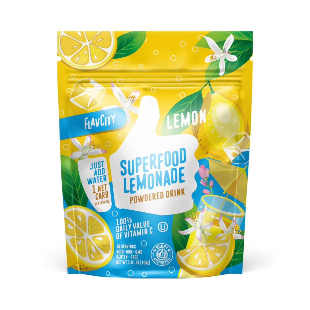 FLAVCITY Superfood Lemonade - Lemon - 30 Servings