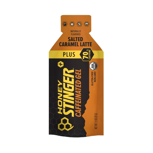 HONEY STINGER Caffeinated Energy Gel - Salted Caramel Latte - Pack of 24