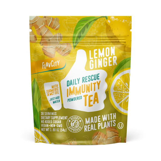 FLAVCITY Immunity Tea - Lemon Ginger - 30 Servings