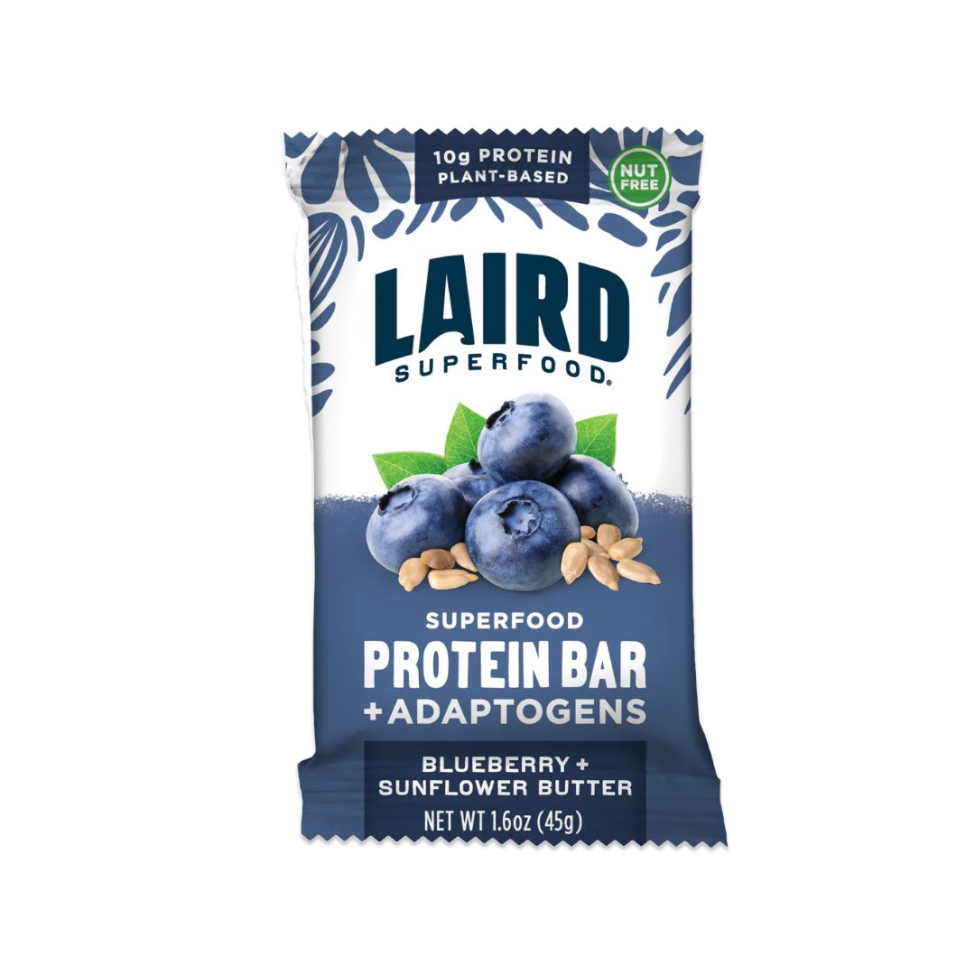 LAIRD SUPERFOOD Protein Bar - Blueberry + Sunflower Butter - Pack of 10