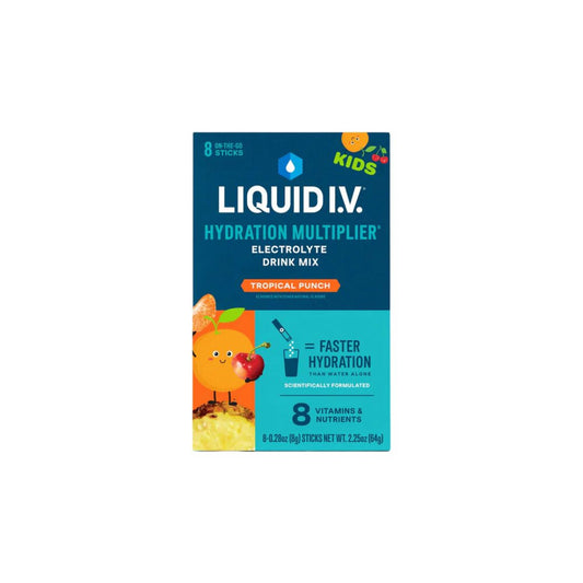 LIQUID I.V. Hydration Multiplier Kids Drink Mix - Tropical Punch - Pack of 8