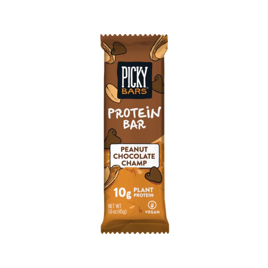 PICKY BARS Protein Bar - Peanut Chocolate Champ - Pack of 10