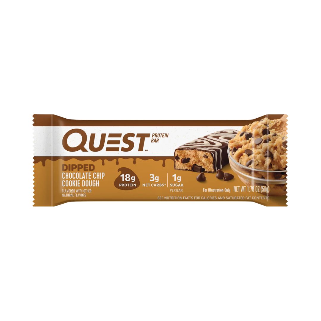 QUEST NUTRITION Protein Bar - Dipped Chocolate Chip Cookie Dough - Pack of 12