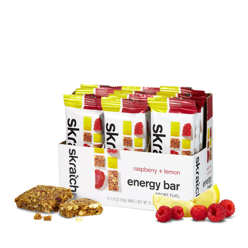 SKRATCH LABS Energy Bar Sport Fuel, Raspberry + Lemon, 12 Count