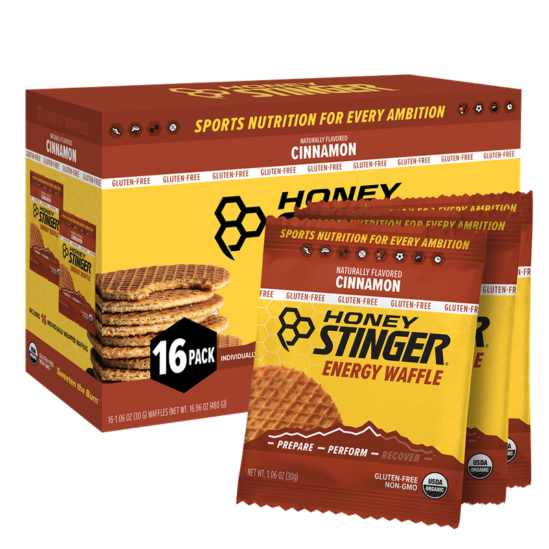 HONEY STINGER Gluten-Free Energy Waffle, Cinnamon, 16 Count