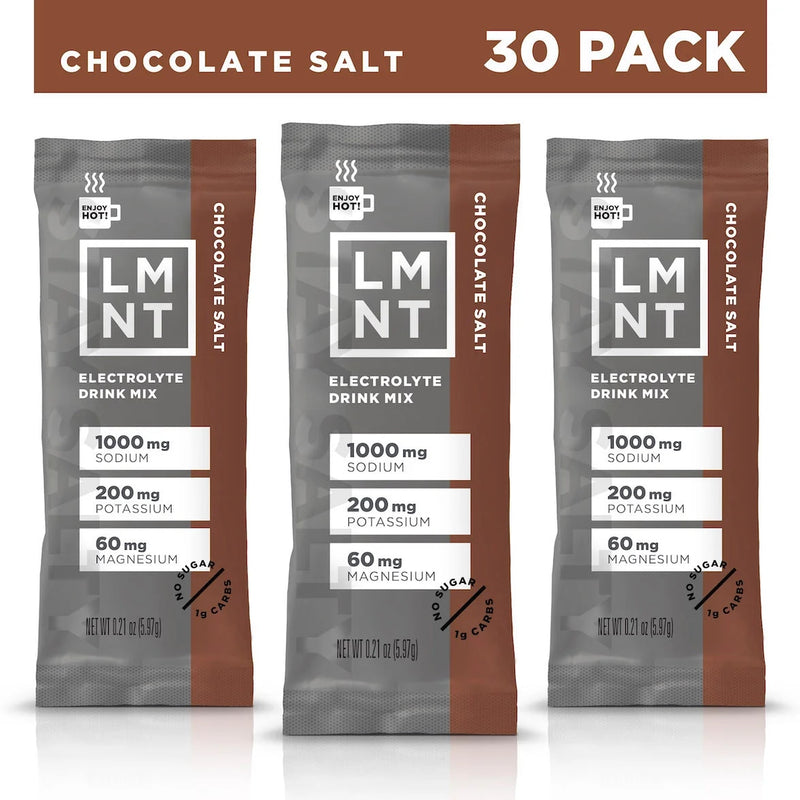 LMNT Electrolyte Drink Mix, Chocolate Salt, 30 Count